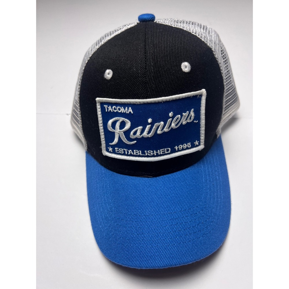 Tacoma Rainiers Trucker Hat Mens OSFM Blue Black Mesh Baseball Cap Est 1995